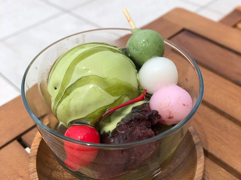 抹茶クリームあんみつ